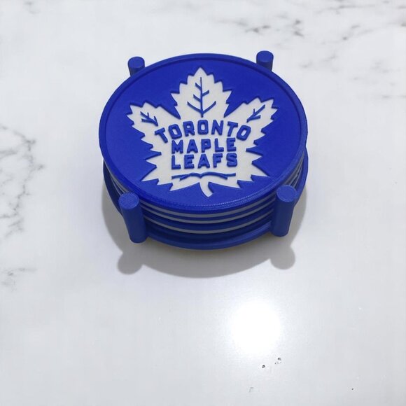 4 Pack Toronto Maple Leafs 3D-Printed Drink Coaster + Holder - Picture 6 of 6